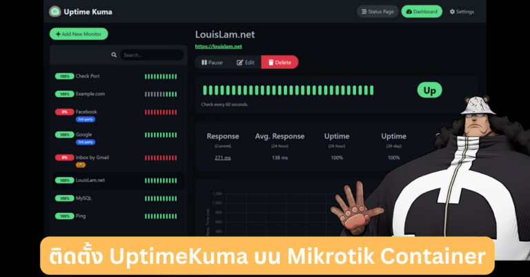 ติดตั้ง UptimeKuma บน Mikrotik Container
